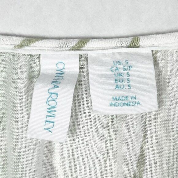 Cynthia Rowley Green Linen Blend Kaftan Midi Dress Cover Up Tropical Beach Small - Picture 8 of 10